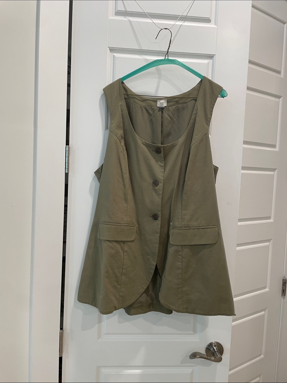 a new day Olive Green Sleeveless Button Vest